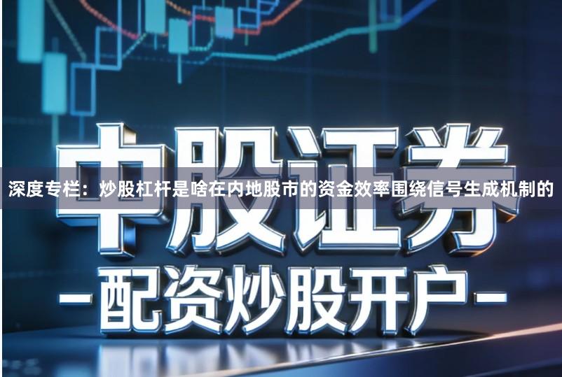 深度专栏：炒股杠杆是啥在内地股市的资金效率围绕信号生成机制的